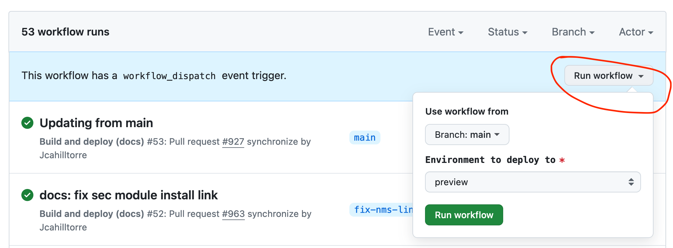 Run Workflow