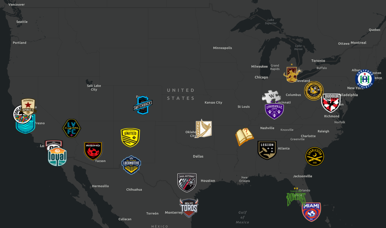 USL Logos Map